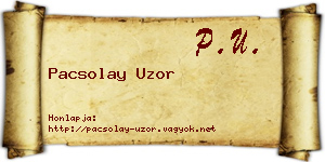 Pacsolay Uzor névjegykártya